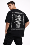 Freedom Vol.3 Angel Oversized Black T-Shirt – Back Graphic Streetwear